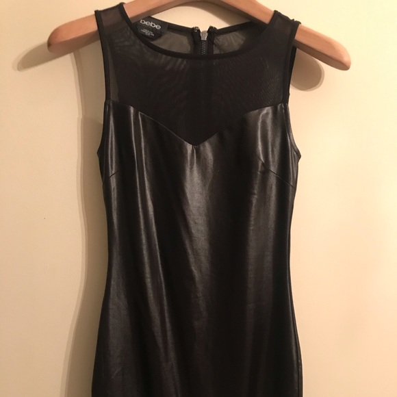 Bebe Faux Leather Mini Dress with Studded Hem - Picture 7 of 7